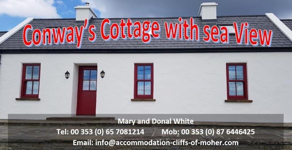 Conway'S Cottage With Sea View Nestling By Cliffs-Of-Moher Лисканор Екстериор снимка
